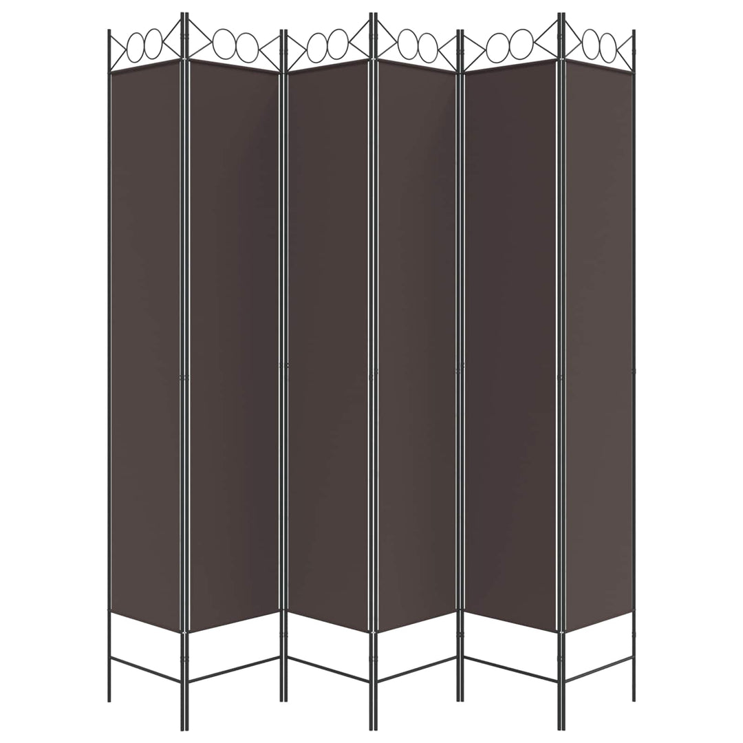 6-panels rumdeler 240x220 cm stof brun