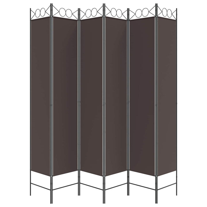 6-panels rumdeler 240x220 cm stof brun