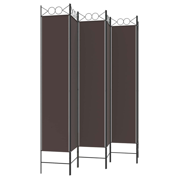 6-panels rumdeler 240x220 cm stof brun