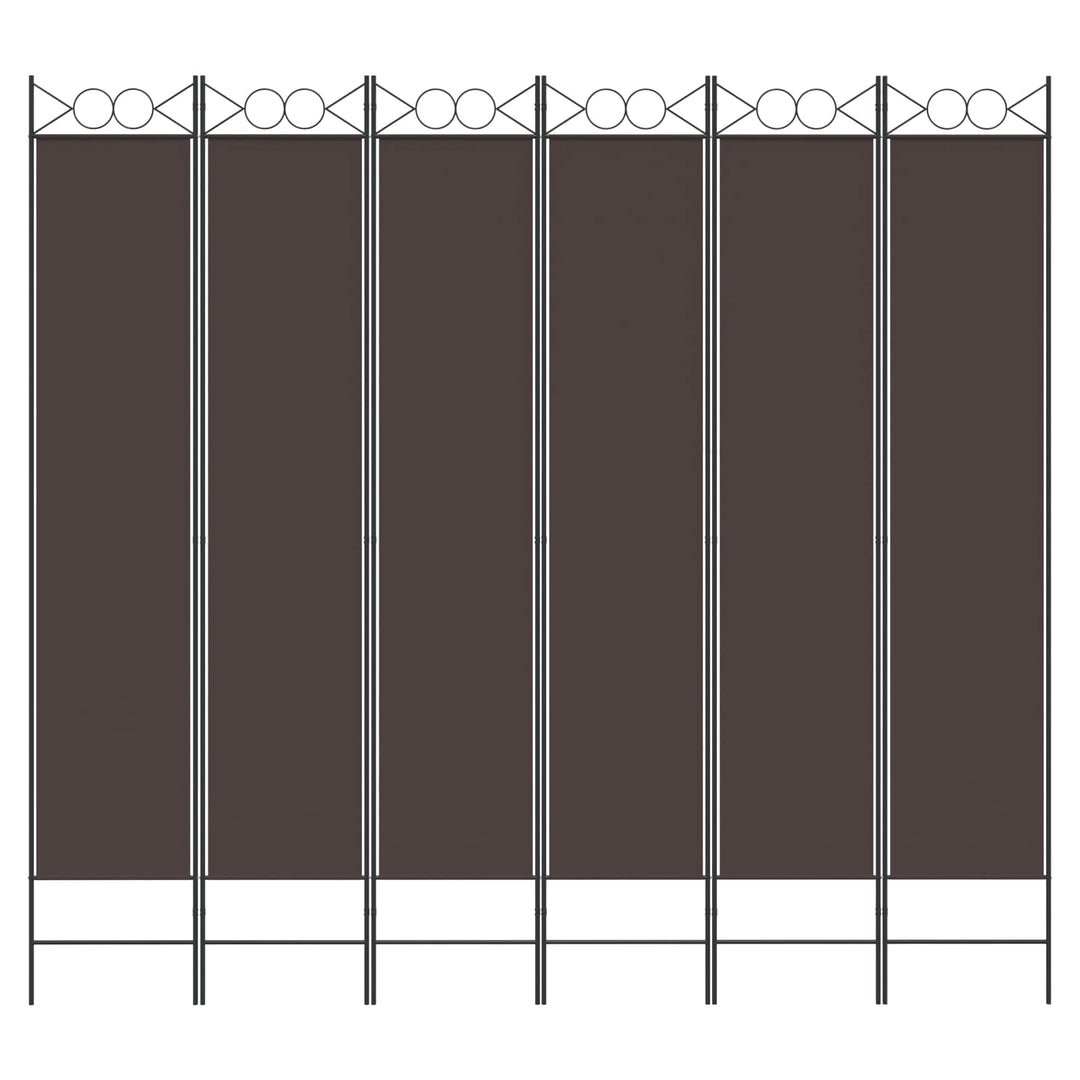 6-panels rumdeler 240x220 cm stof brun