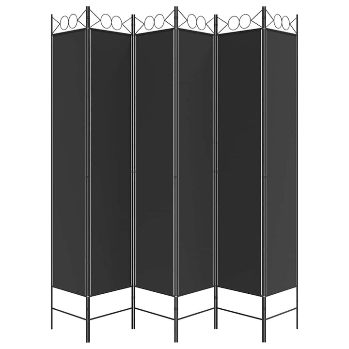 6-panels rumdeler 240x220 cm stof sort