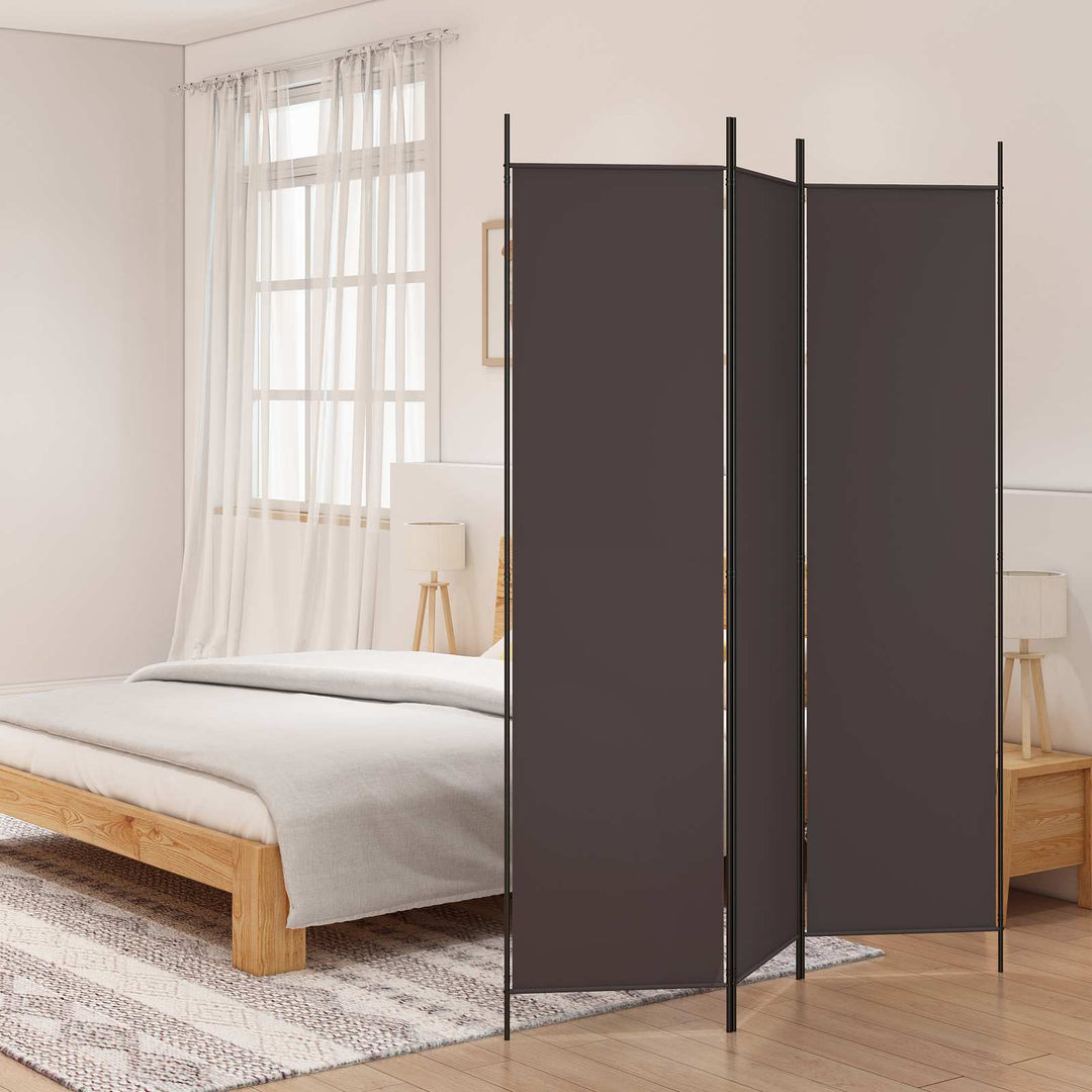 3-panels rumdeler 150x200 cm stof brun