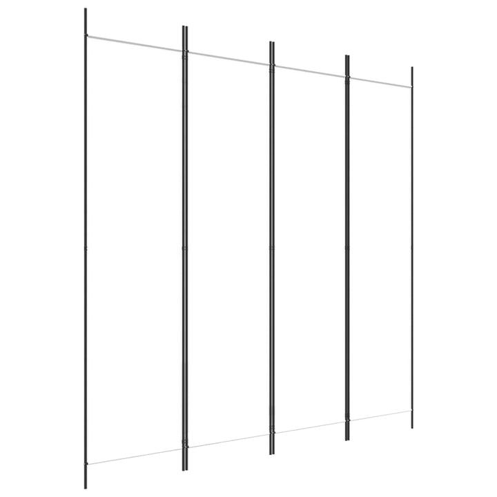 4-panels rumdeler 200x200 cm stof hvid