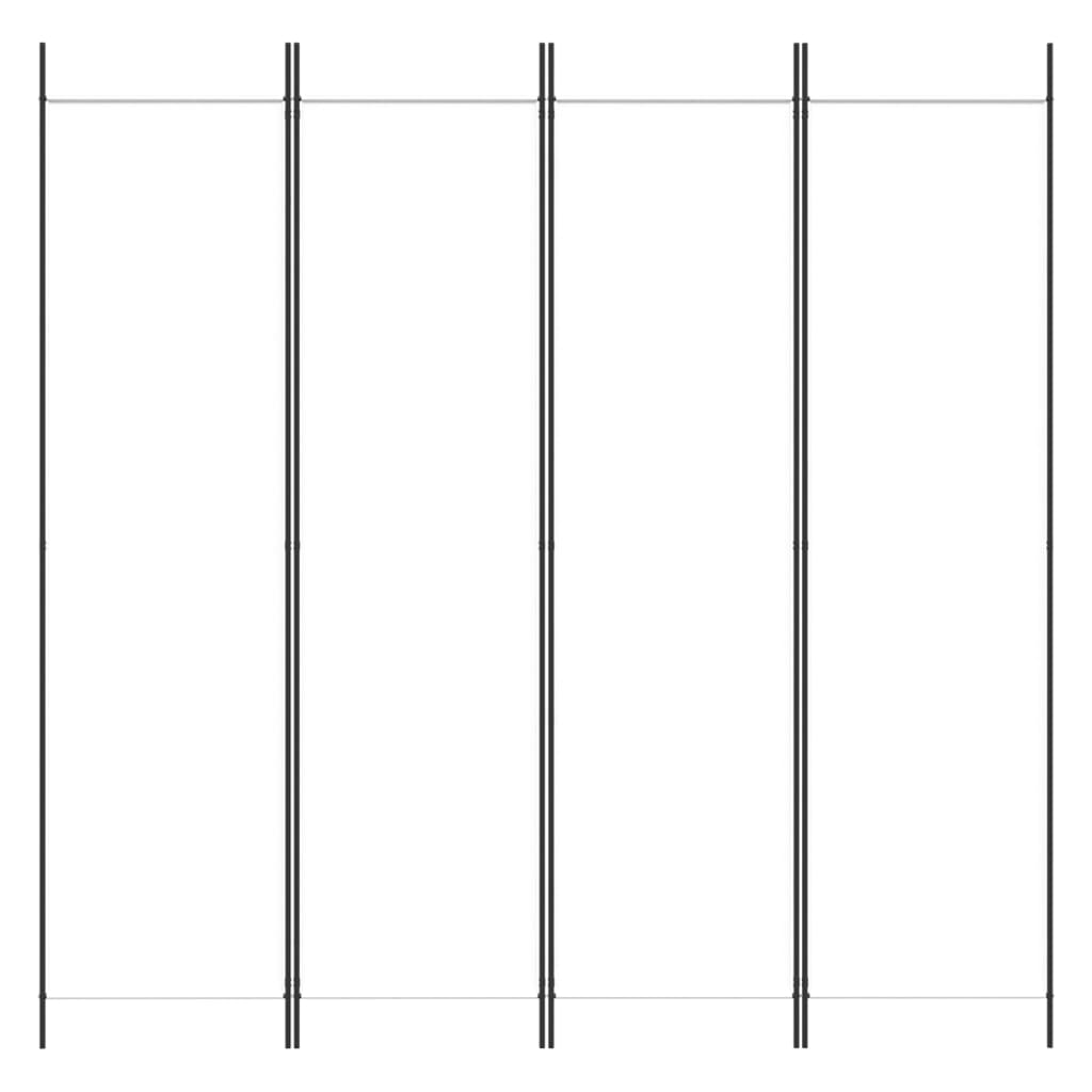 4-panels rumdeler 200x200 cm stof hvid