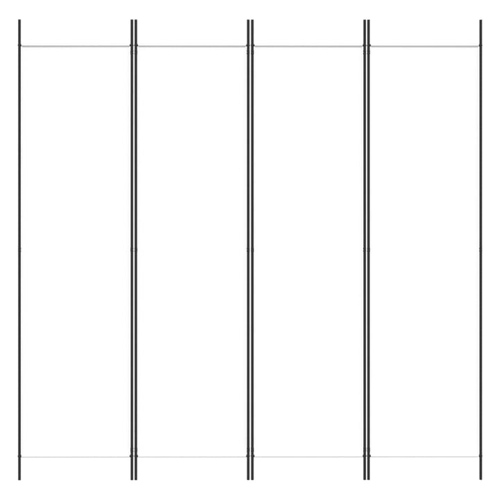 4-panels rumdeler 200x200 cm stof hvid
