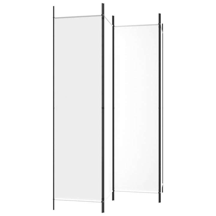 4-panels rumdeler 200x200 cm stof hvid