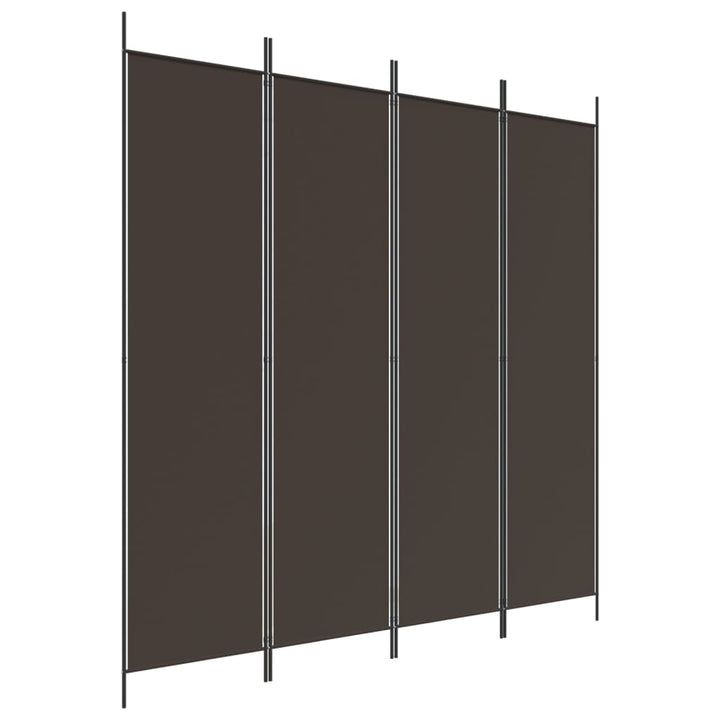 4-panels rumdeler 200x200 cm stof brun
