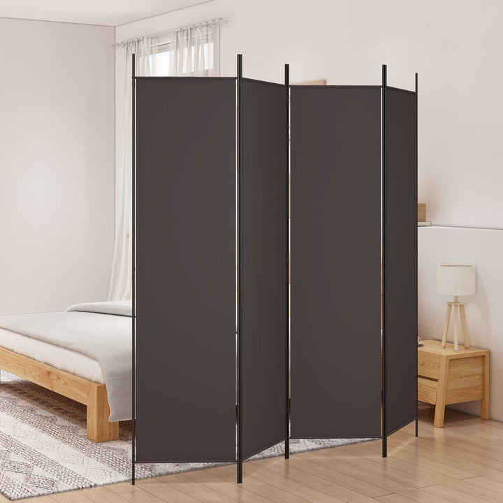 4-panels rumdeler 200x200 cm stof brun