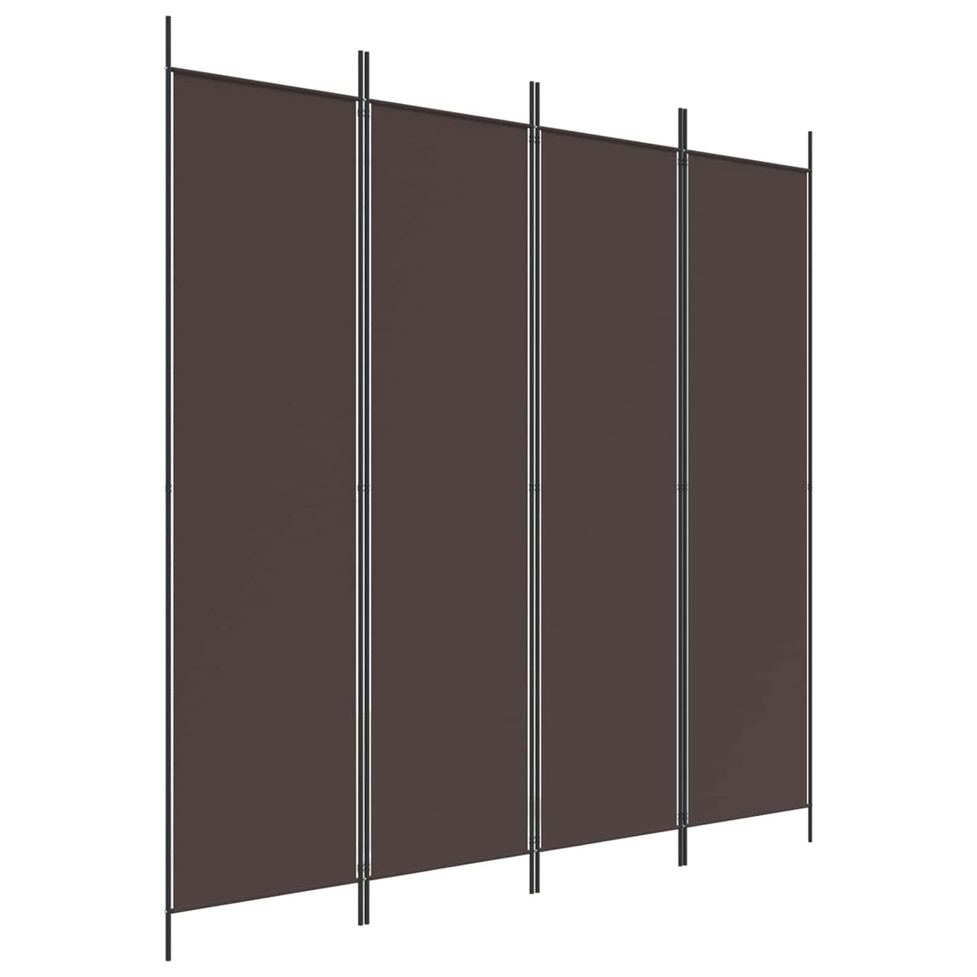 4-panels rumdeler 200x200 cm stof brun