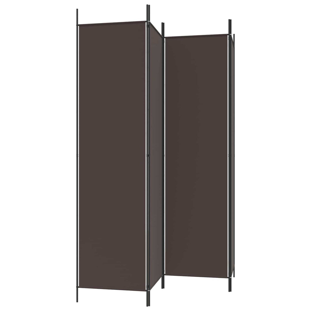 4-panels rumdeler 200x200 cm stof brun