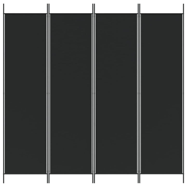 4-panels rumdeler 200x200 cm stof sort