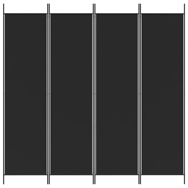 4-panels rumdeler 200x200 cm stof sort