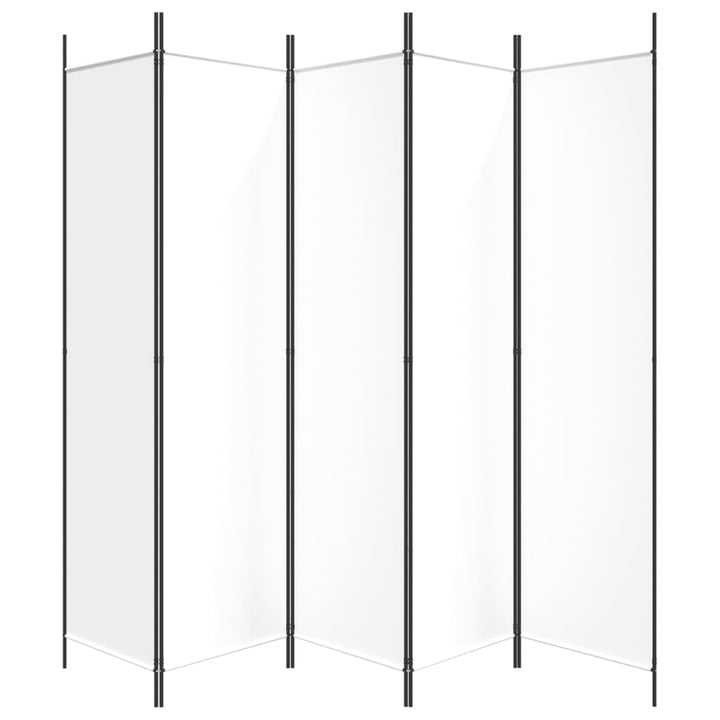 5-panels rumdeler 250x200 cm stof hvid