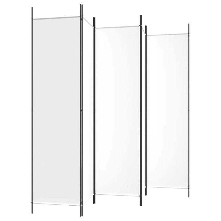 5-panels rumdeler 250x200 cm stof hvid