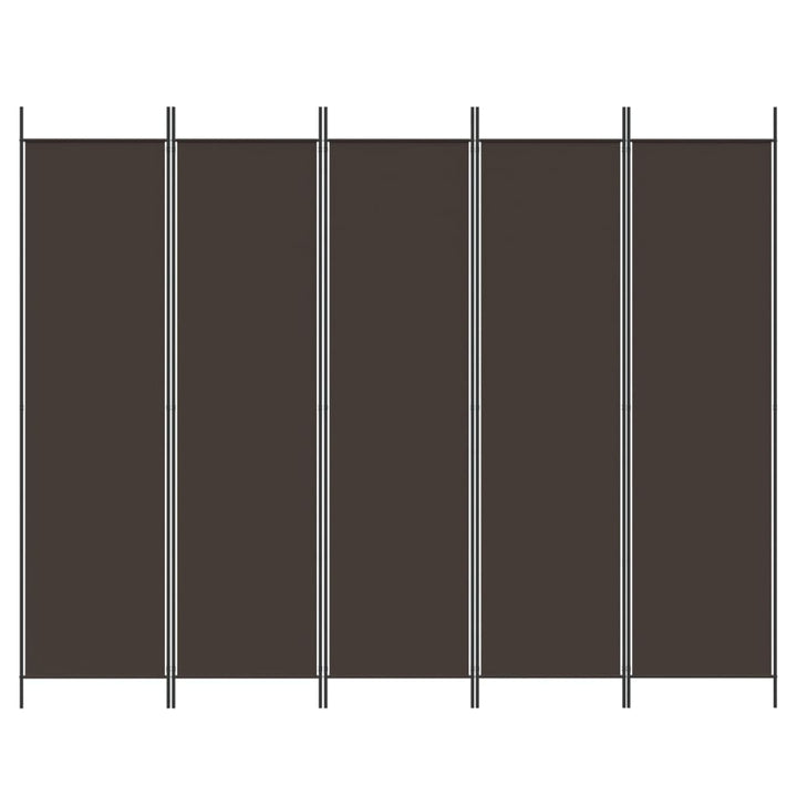 5-panels rumdeler 250x200 cm stof brun