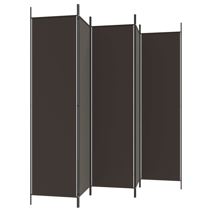 5-panels rumdeler 250x200 cm stof brun