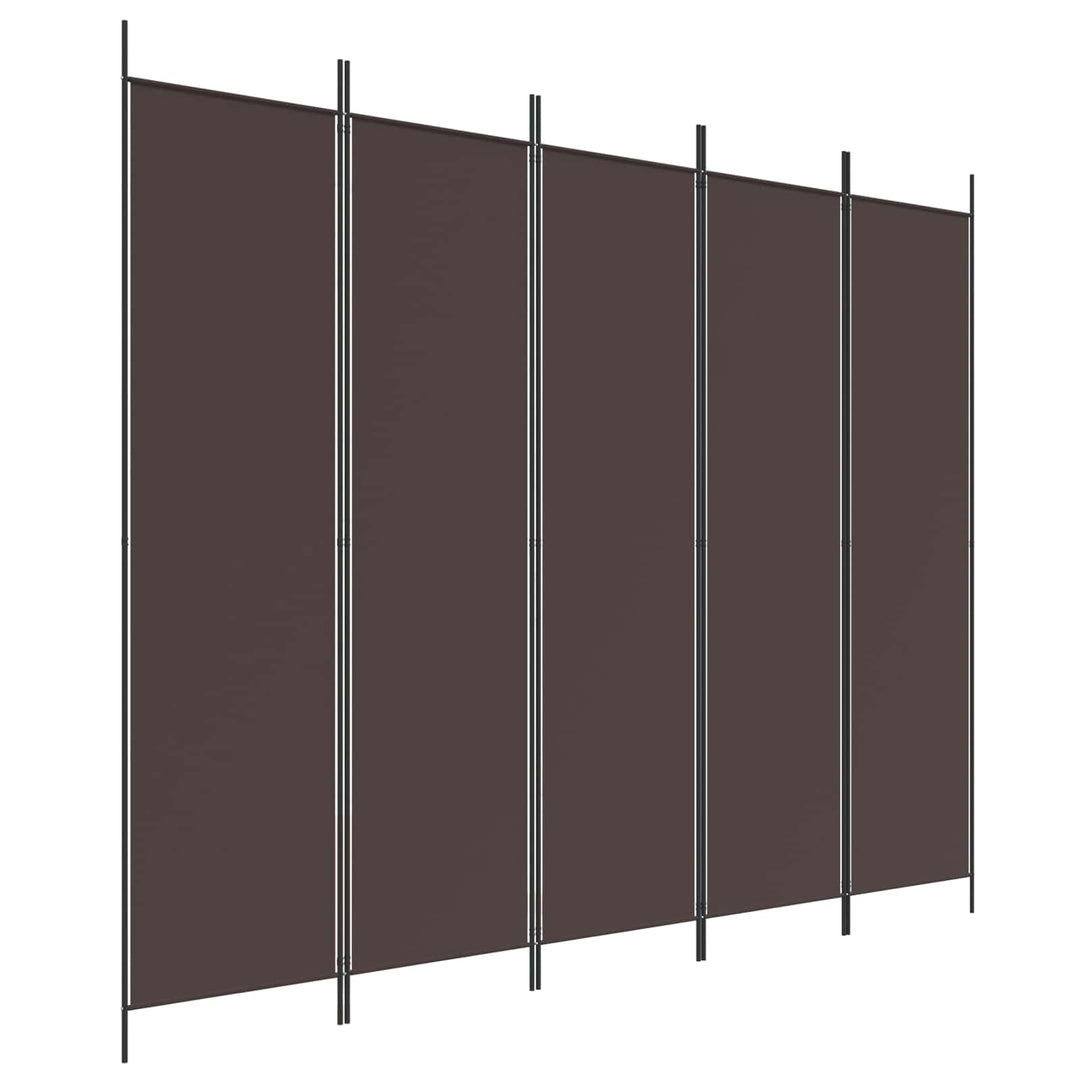 5-panels rumdeler 250x200 cm stof brun