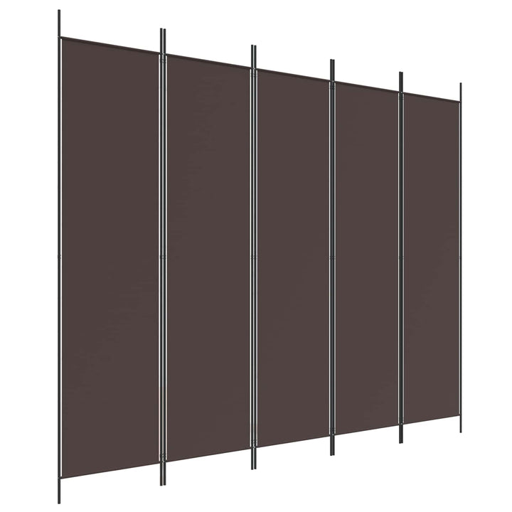 5-panels rumdeler 250x200 cm stof brun
