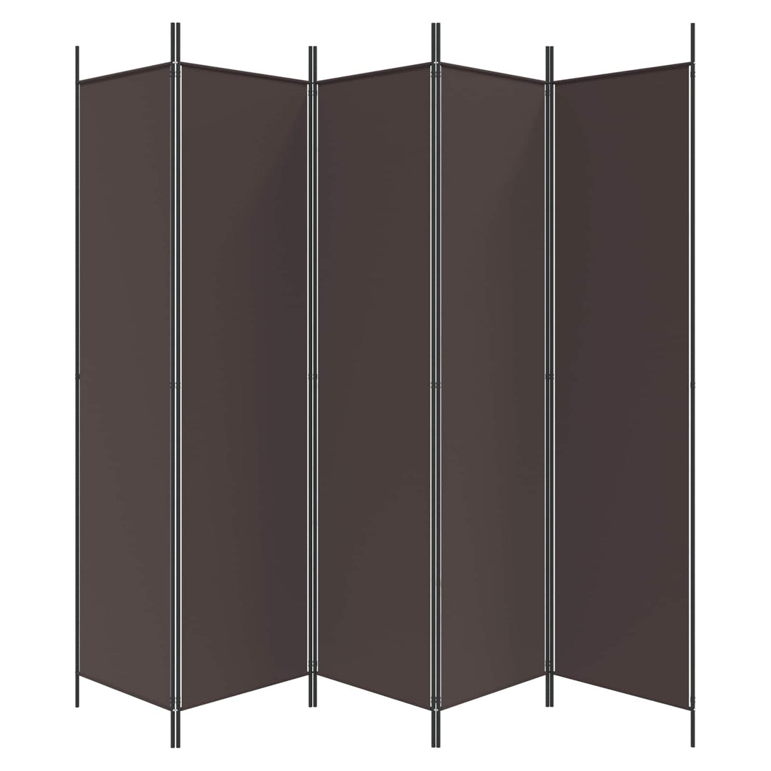 5-panels rumdeler 250x200 cm stof brun