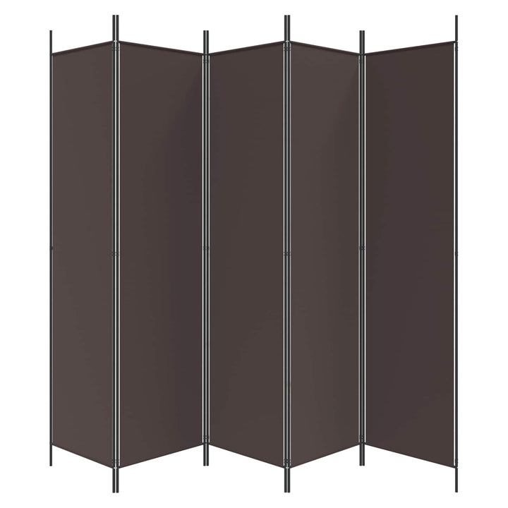 5-panels rumdeler 250x200 cm stof brun