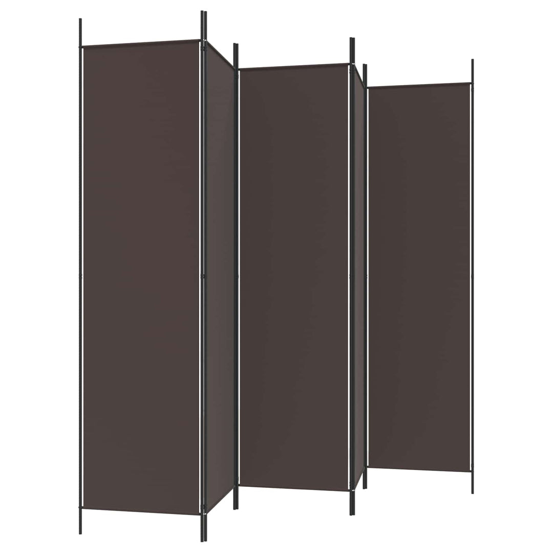 5-panels rumdeler 250x200 cm stof brun