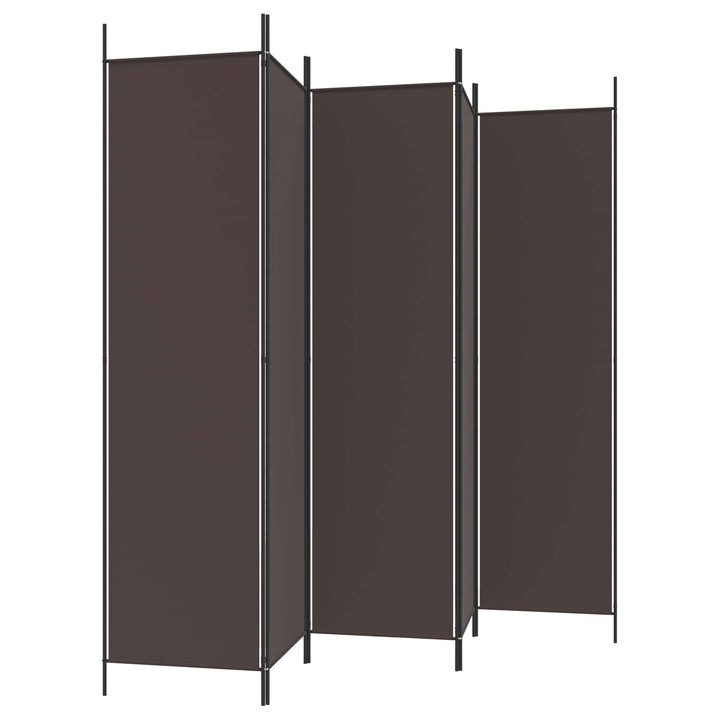 5-panels rumdeler 250x200 cm stof brun