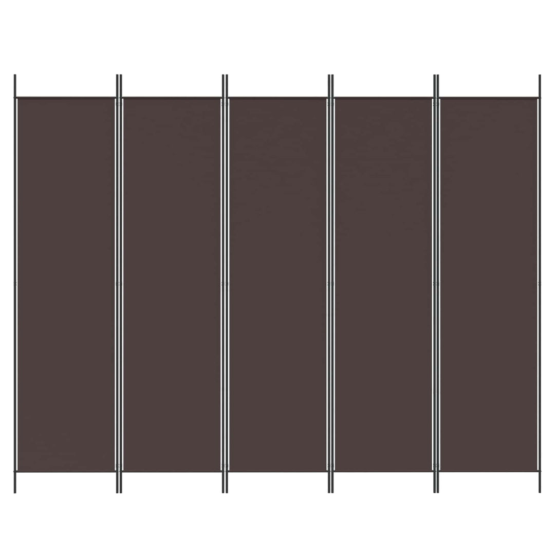 5-panels rumdeler 250x200 cm stof brun