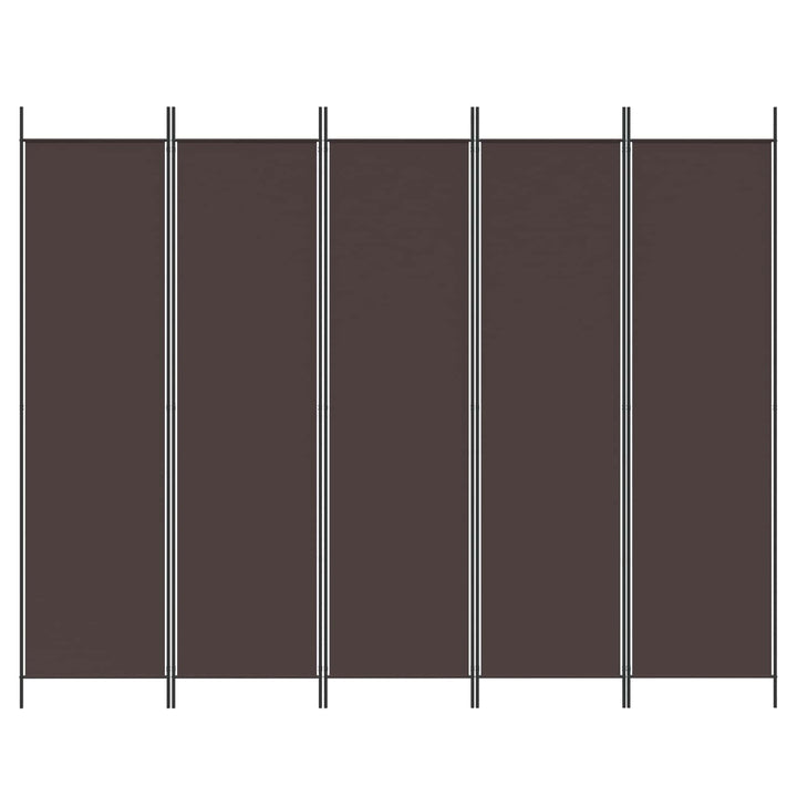 5-panels rumdeler 250x200 cm stof brun