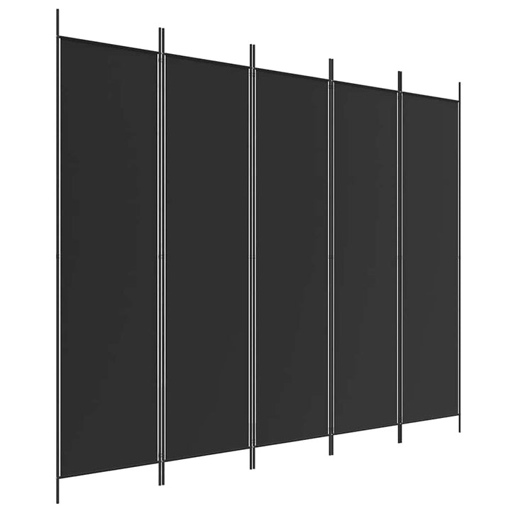 5-panels rumdeler 250x200 cm stof sort