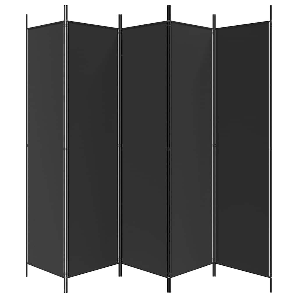5-panels rumdeler 250x200 cm stof sort