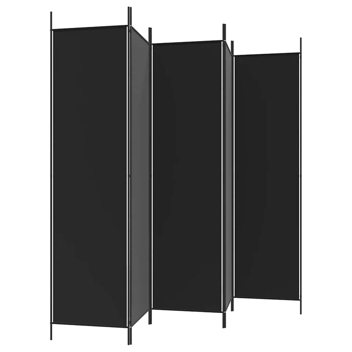5-panels rumdeler 250x200 cm stof sort