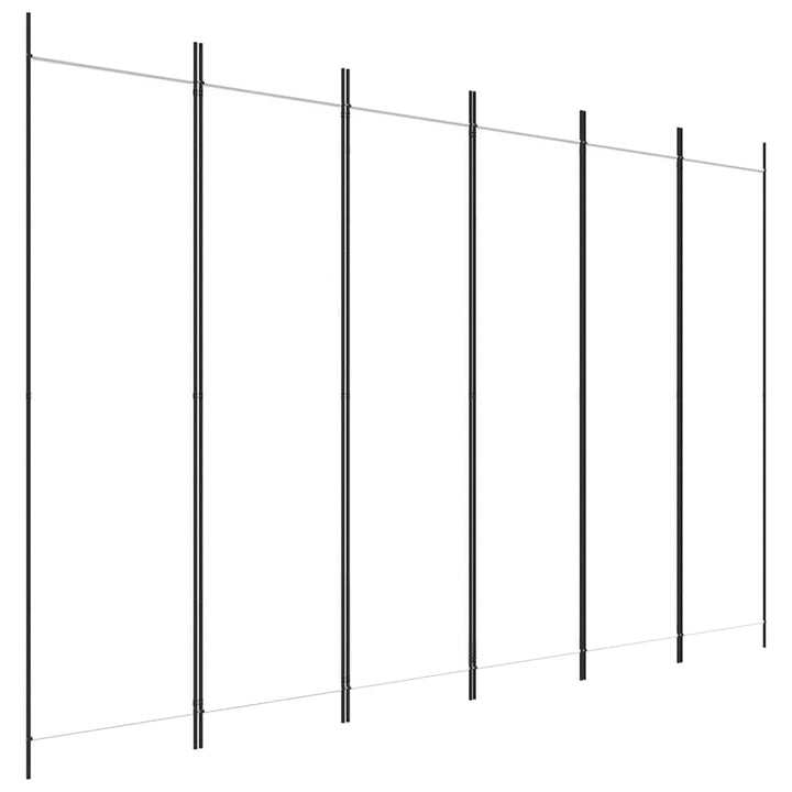 6-panels rumdeler 300x200 cm stof hvid