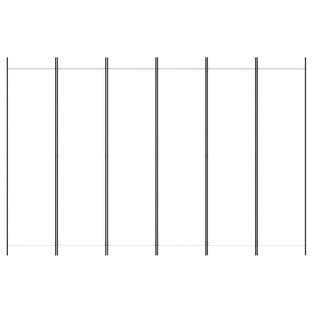 6-panels rumdeler 300x200 cm stof hvid