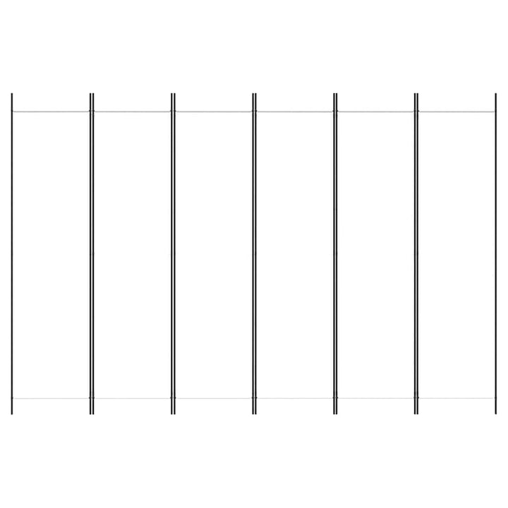 6-panels rumdeler 300x200 cm stof hvid