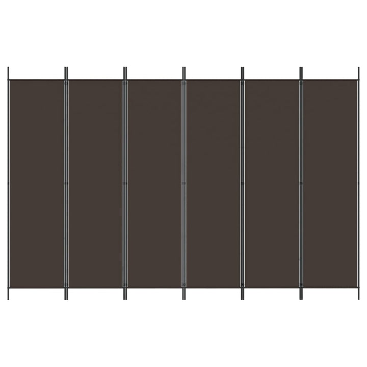 6-panels rumdeler 300x200 cm stof brun