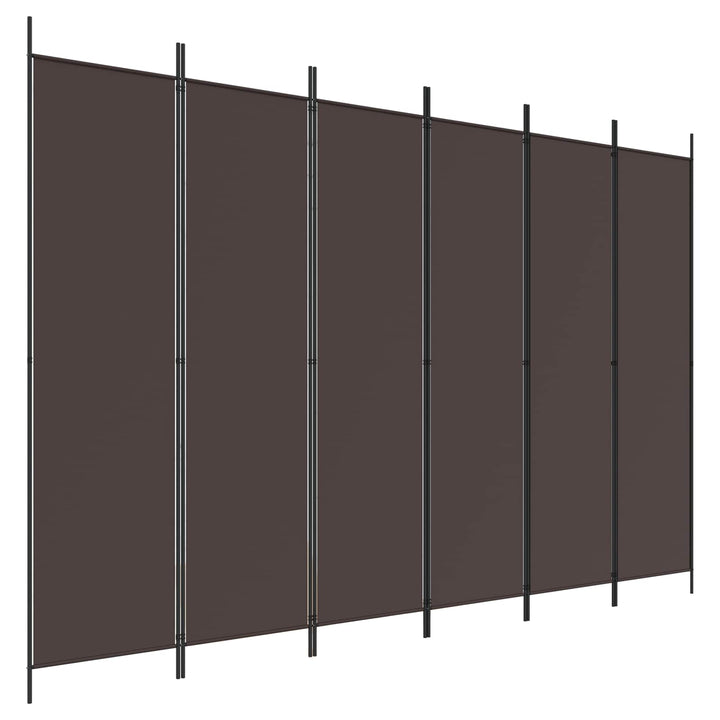 6-panels rumdeler 300x200 cm stof brun
