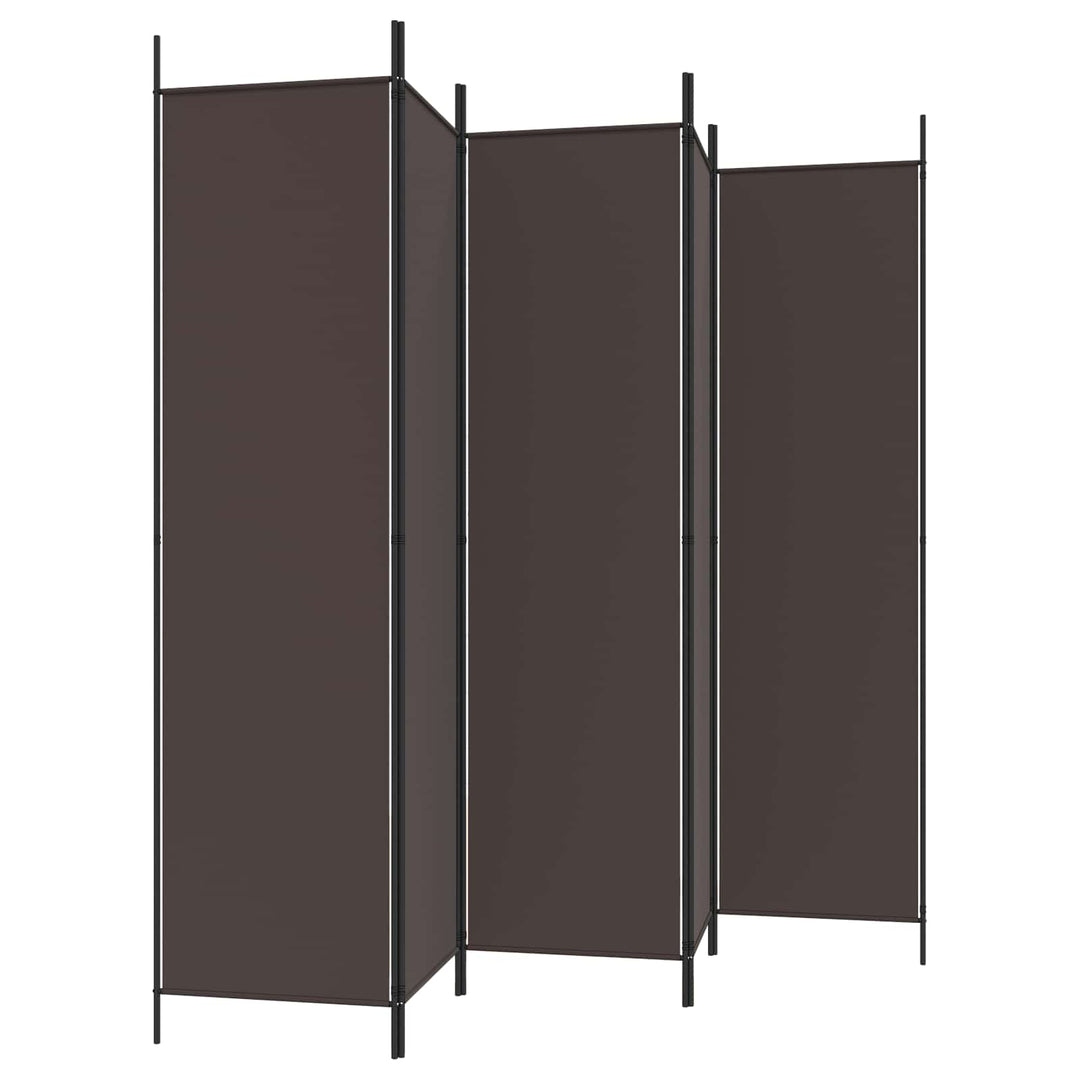 6-panels rumdeler 300x200 cm stof brun