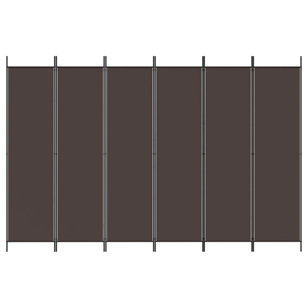 6-panels rumdeler 300x200 cm stof brun