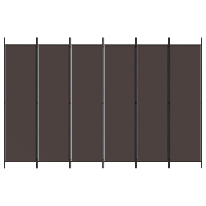 6-panels rumdeler 300x200 cm stof brun
