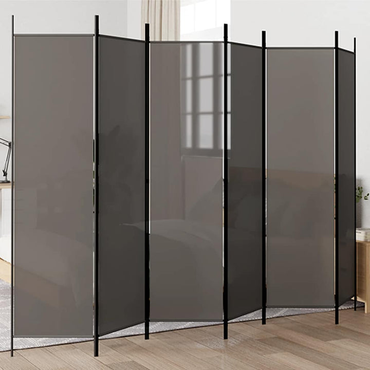 5-panels rumdeler 300x200 cm stof antracitgrå