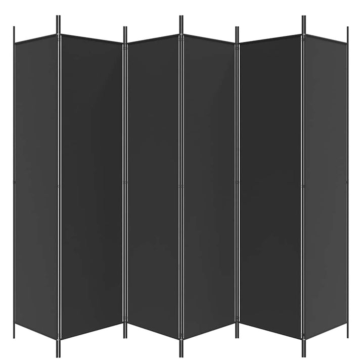 6-panels rumdeler 300x200 cm stof sort