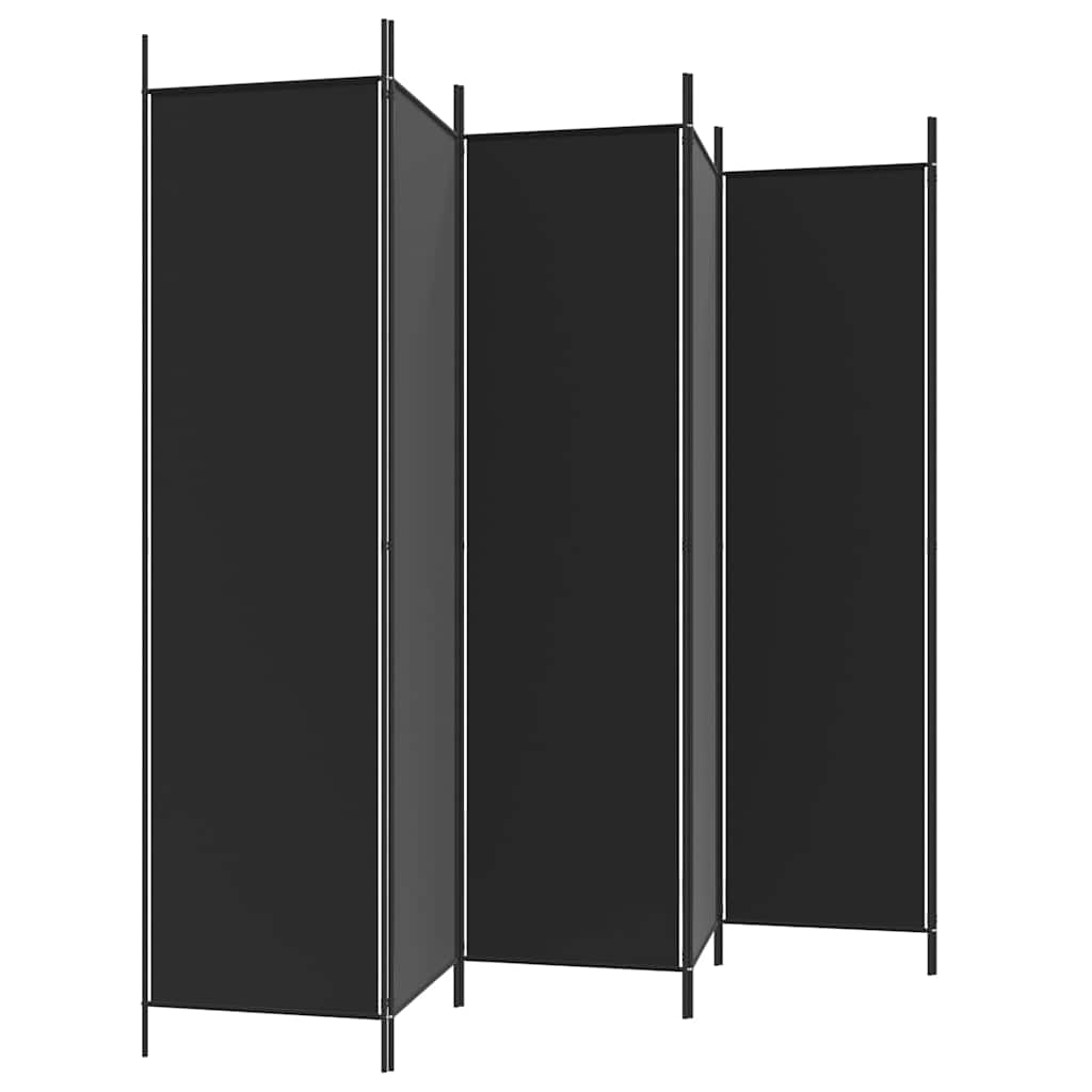 6-panels rumdeler 300x200 cm stof sort