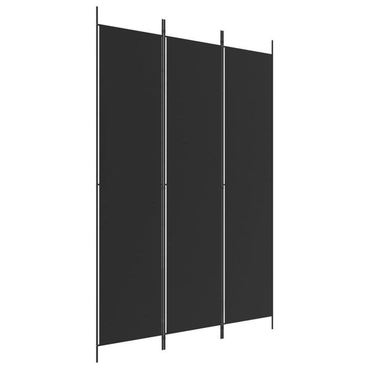 3-panels rumdeler 150x220 cm stof sort