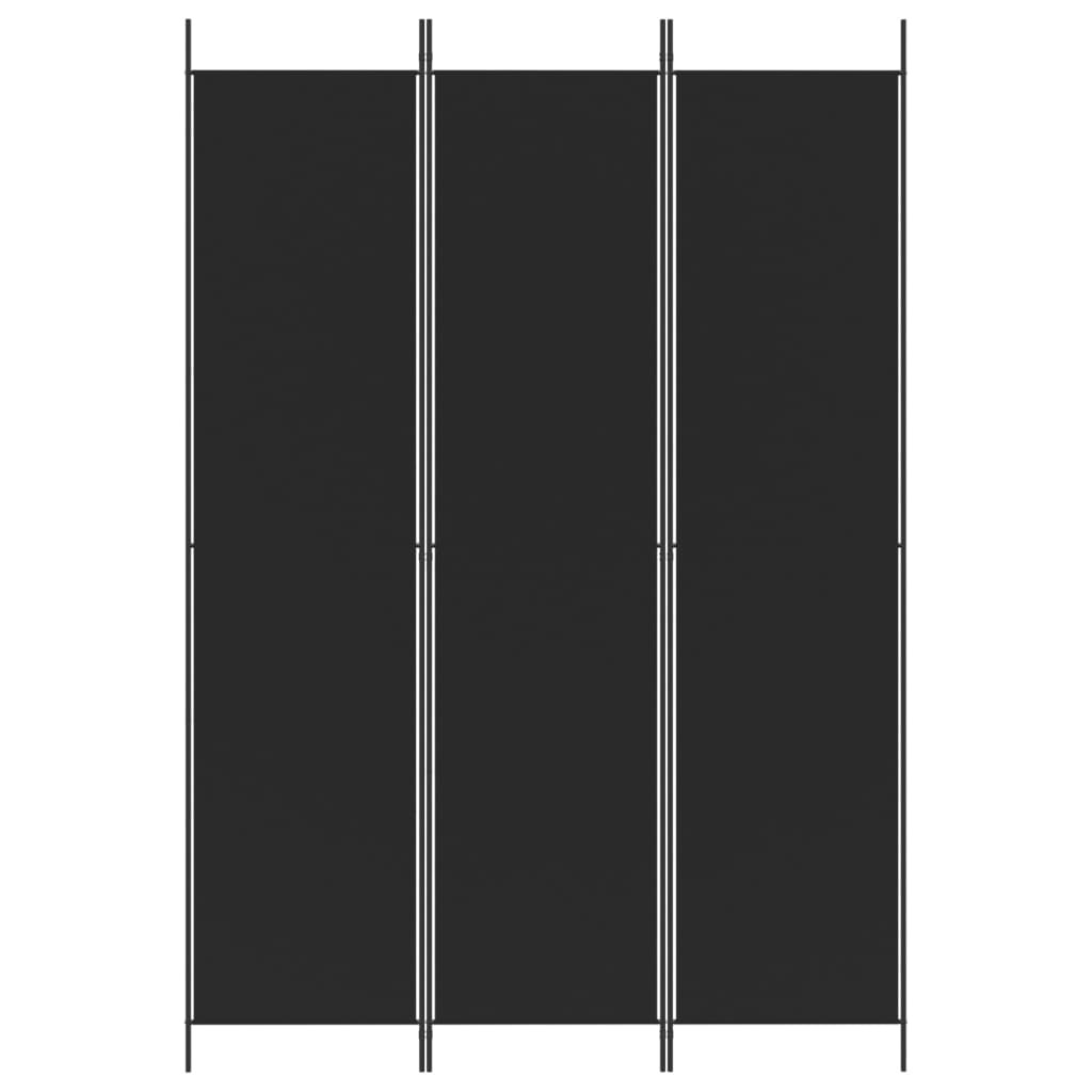 3-panels rumdeler 150x220 cm stof sort