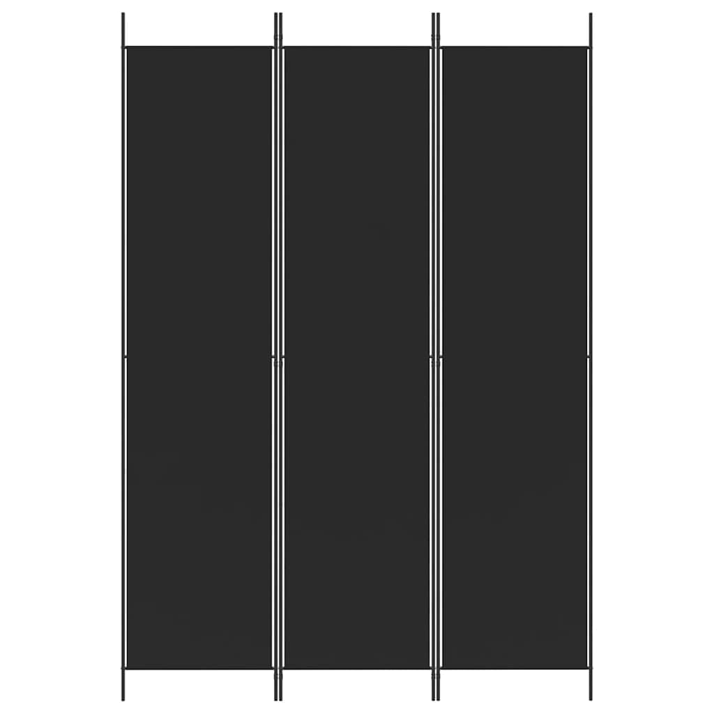 3-panels rumdeler 150x220 cm stof sort