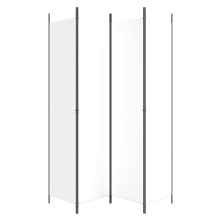 4-panels rumdeler 200x220 cm stof hvid