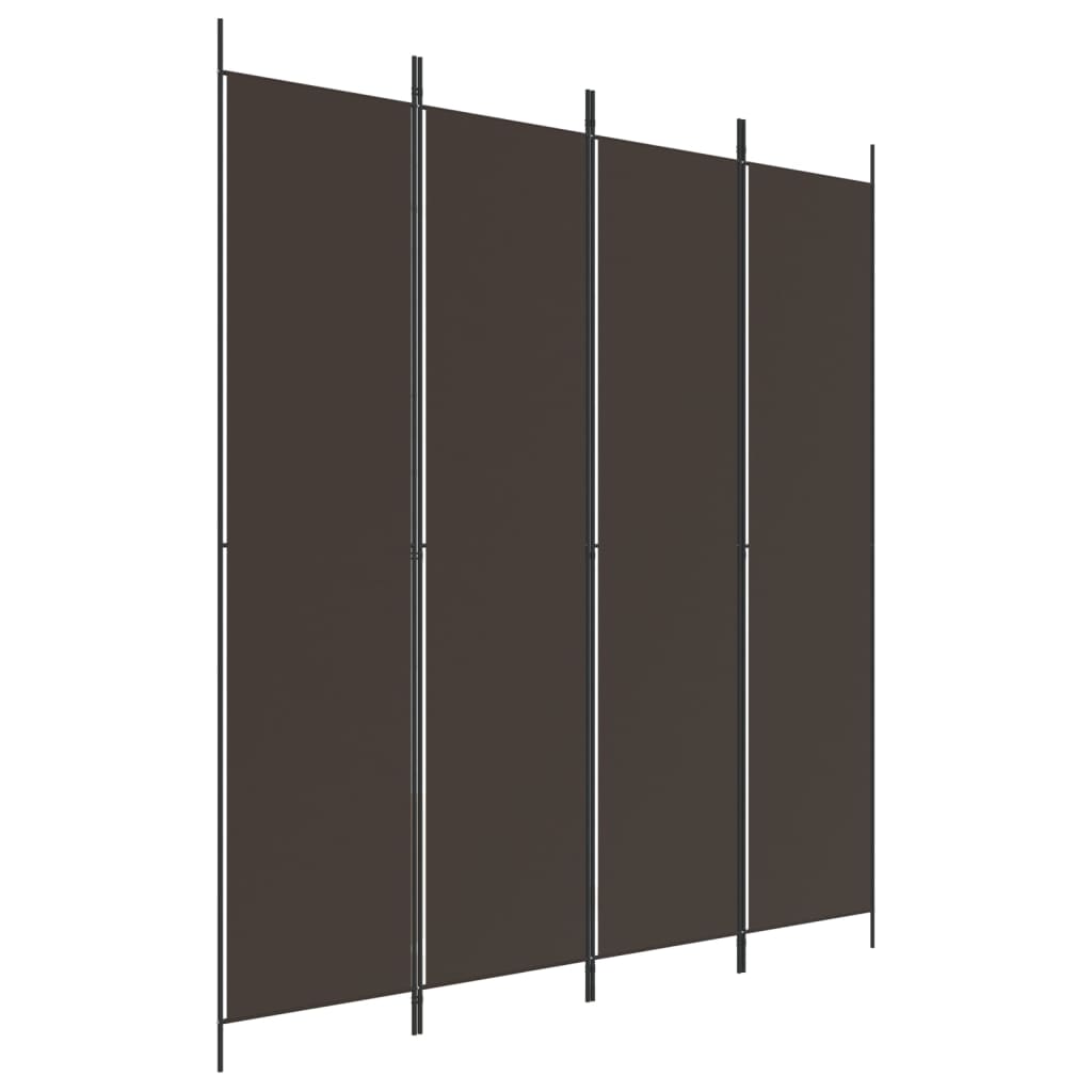 4-panels rumdeler 200x220 cm stof brun