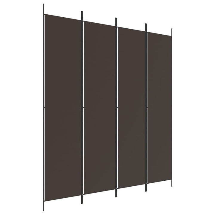 4-panels rumdeler 200x220 cm stof brun
