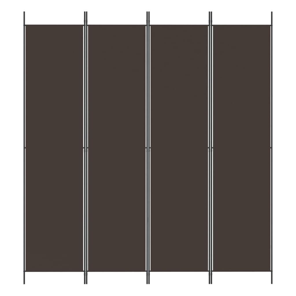 4-panels rumdeler 200x220 cm stof brun