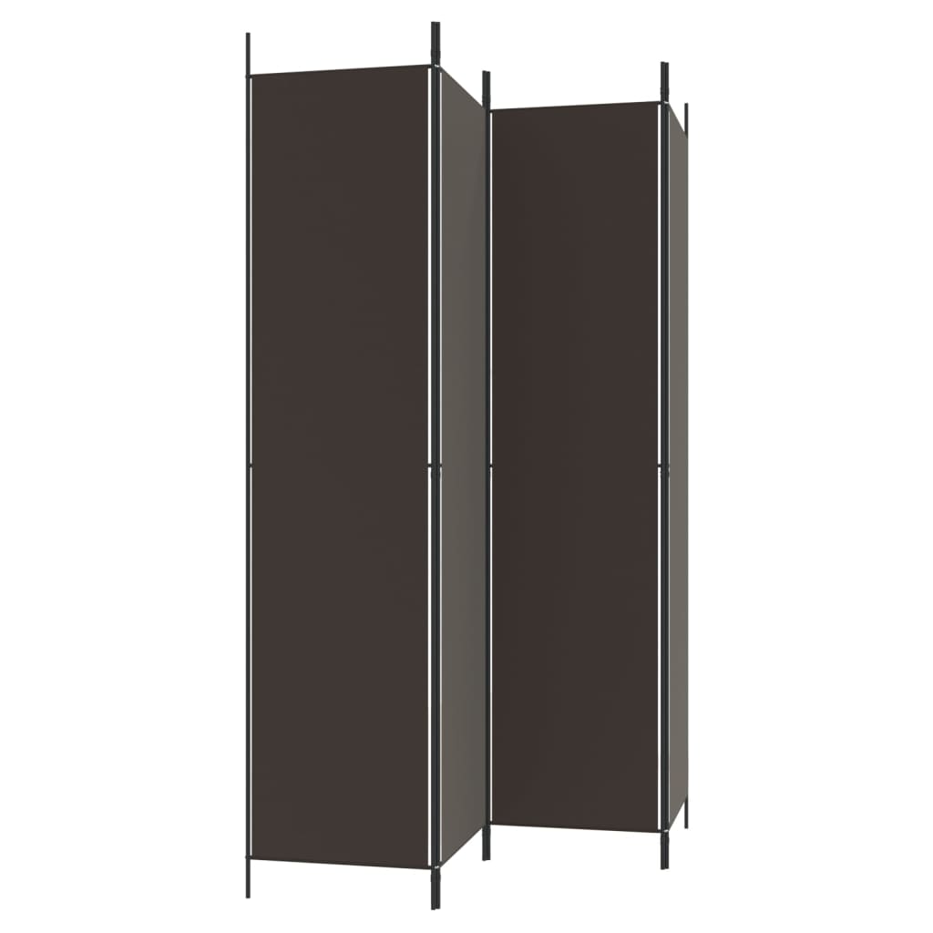 4-panels rumdeler 200x220 cm stof brun
